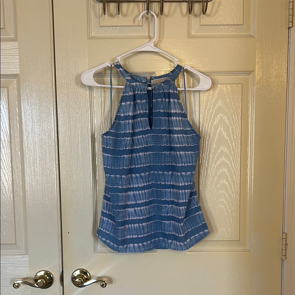 Blue Striped Women's Halter Top